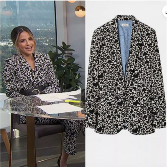 Zadig & Voltaire Black and White Patterned Blazer - Picture 3 of 8